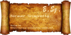 Berauer Szimonetta névjegykártya